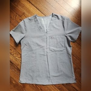 Womens FIGS Catarina Space Grey Scrub Top Size M